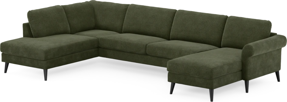 Bridge - 3-sits soffa med divan vänster och schäslong höger - Grön
