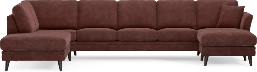 Eden - 3-sits soffa med divan vänster och schäslong höger - Röd