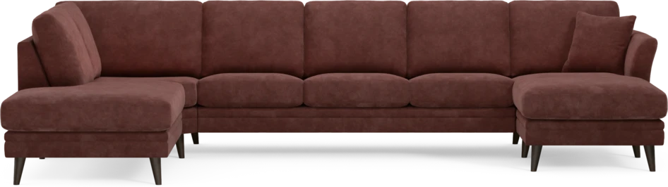 Eden - 3-sits soffa med divan vänster och schäslong höger - Röd