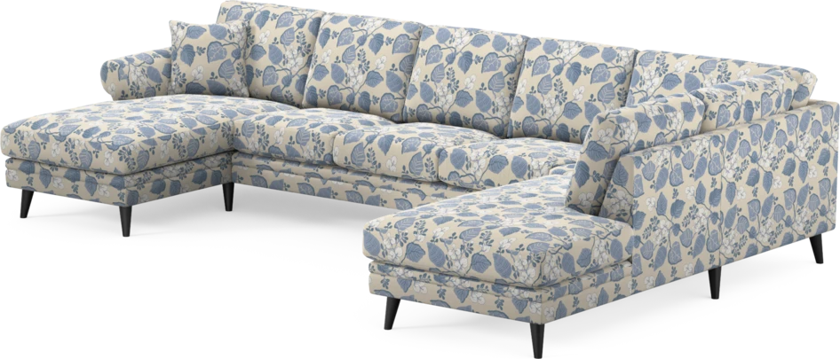 Eden - 3-sits soffa med schäslong vänster och divan höger - Flerfärgad