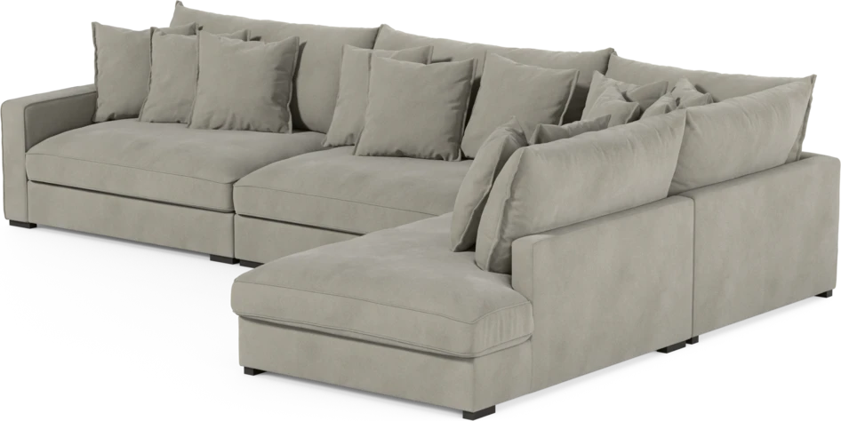Rossi - 4-sits soffa med divan höger - Grå