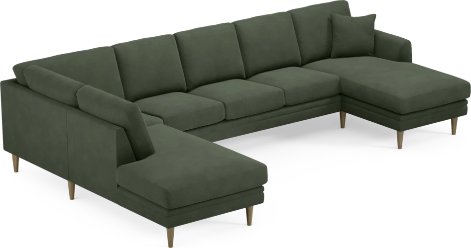 Eden - 3-sits soffa med divan vänster och schäslong höger - Grön