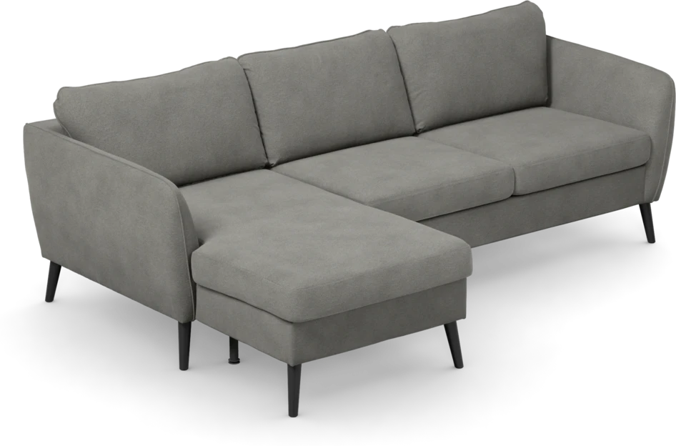 County - 3-sits soffa med flyttbar schäslong - Grå