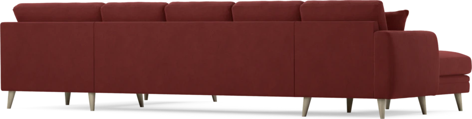 Eden - 3-sits soffa med schäslong vänster och divan höger - Röd