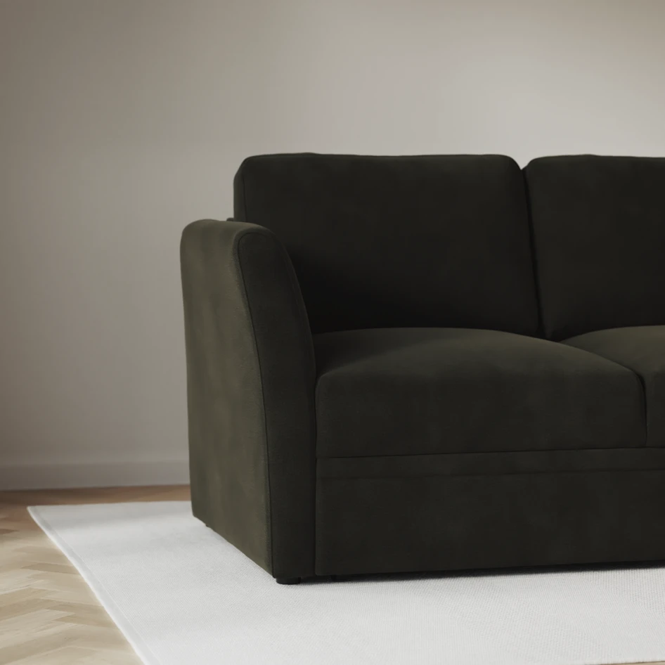 Öland - Bäddsoffa 3-sits, längsbäddad - Grön