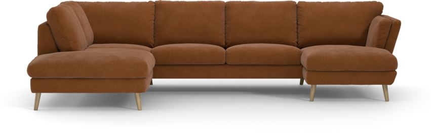 Madison Lux - 2-sits soffa med divan vänster och schäslong höger - Orange