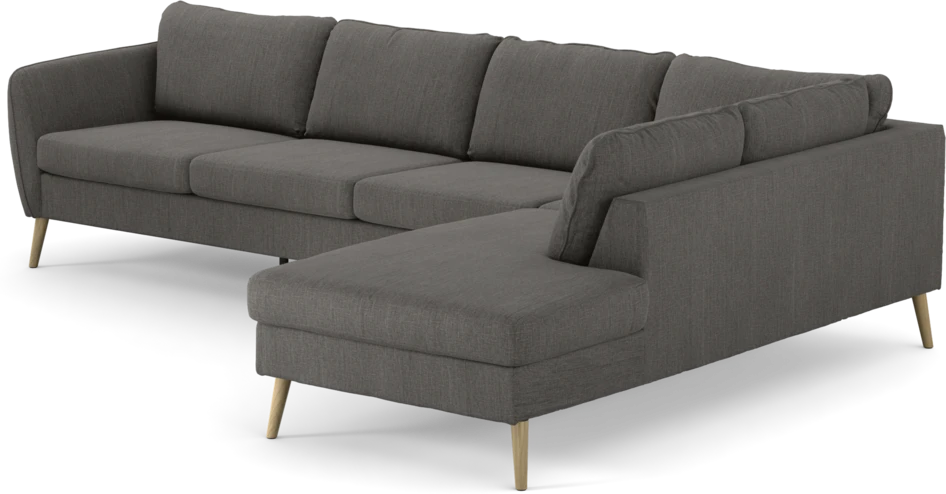 County - 3-sits soffa med divan höger - Brun