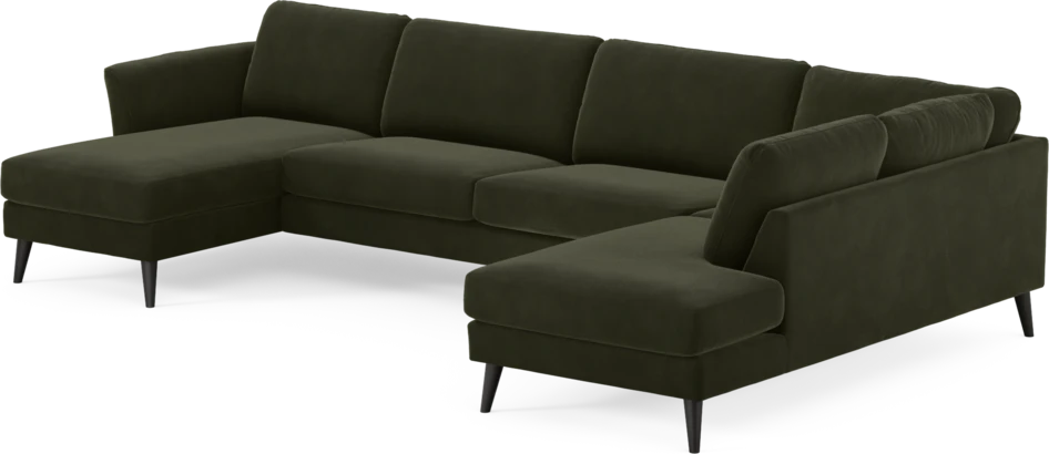 Bridge - 3-sits soffa med schäslong vänster och divan höger - Grön