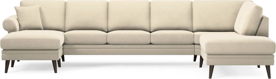 Eden - 3-sits soffa med schäslong vänster och divan höger - Beige