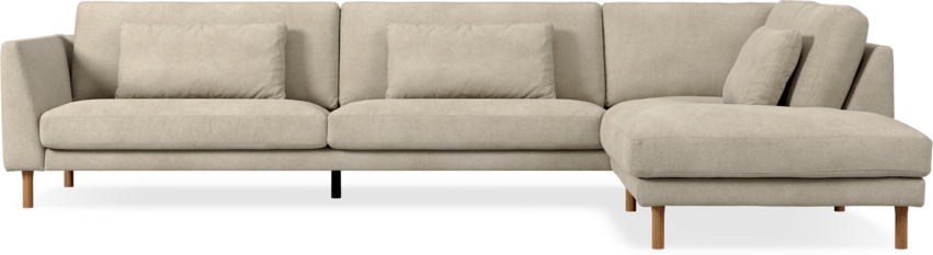 Willow - 4-sits soffa med divan höger, fast klädsel - Beige