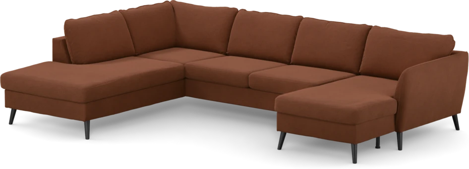 County - 3-sits soffa med divan vänster och schäslong höger - Orange