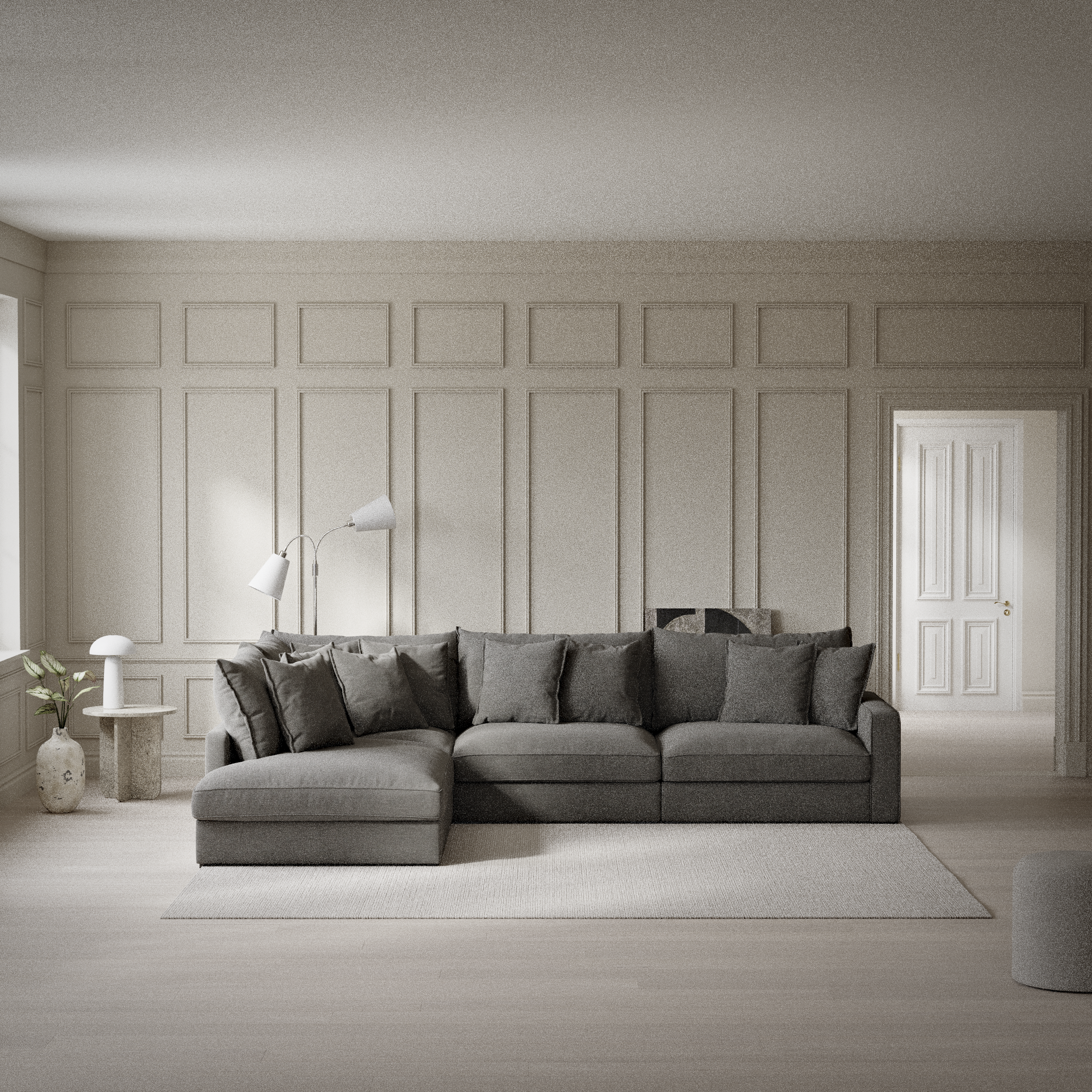 Rossi, 3-sits soffa med divan vänster