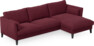 Winston - 3-sits soffa med schäslong, vändbar - Röd