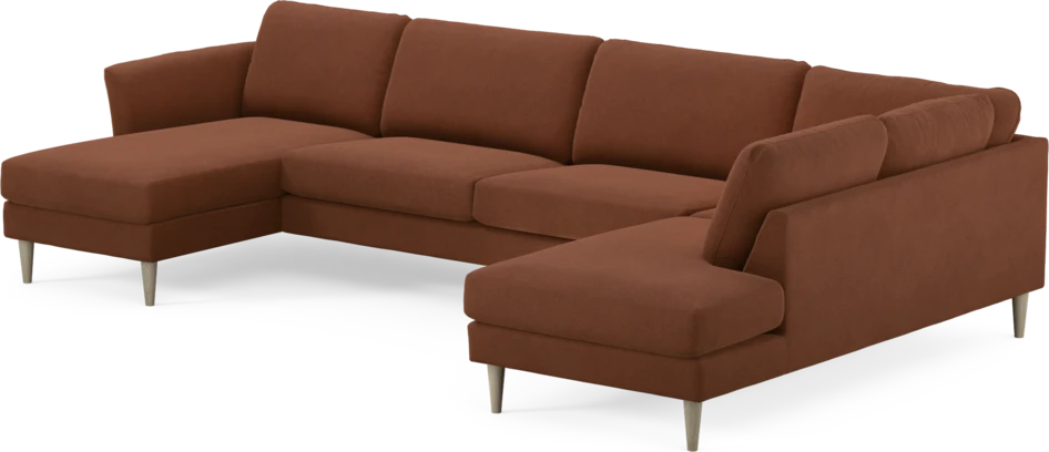 Bridge - 3-sits soffa med schäslong vänster och divan höger - Orange