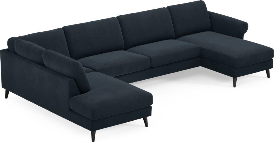 Bridge - 3-sits soffa med divan vänster och schäslong höger - Blå
