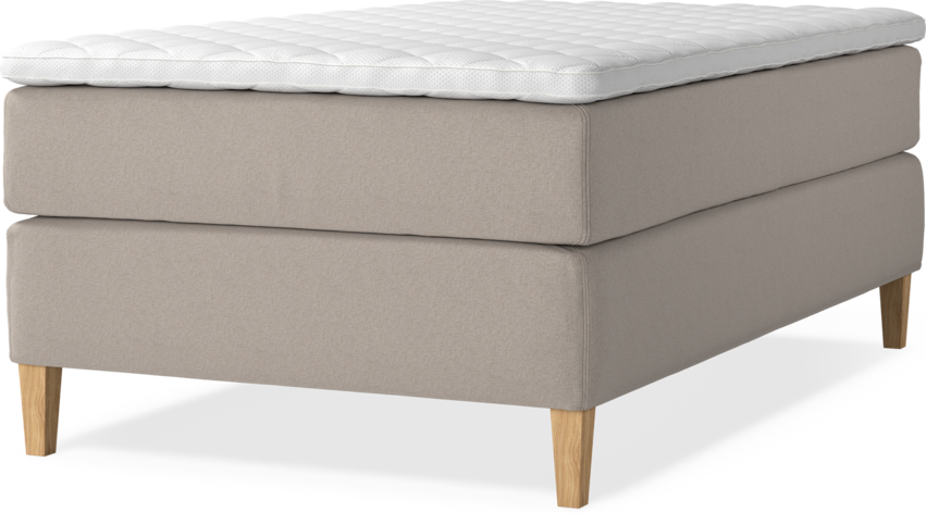 Delux Exclusive - Kontinentalsäng, enkelsäng 120 cm med bäddmadrass - Beige