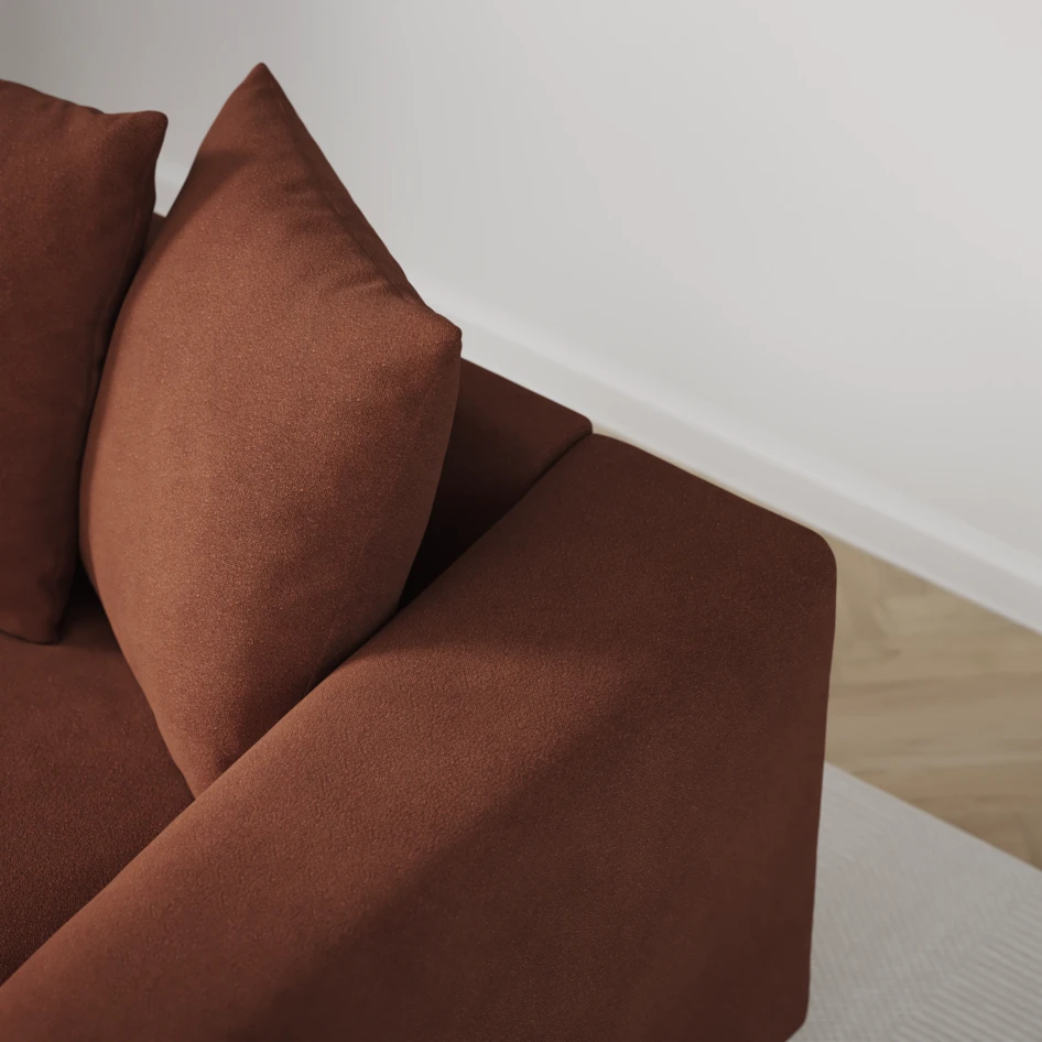 Town - 3-sits soffa med schäslong vänster - Orange