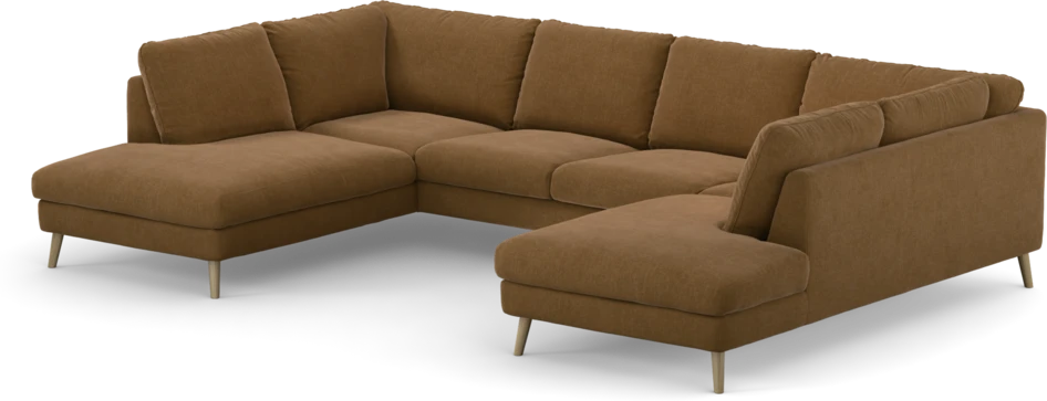 Madison Lux - 2-sits soffa med divan vänster och höger - Brun