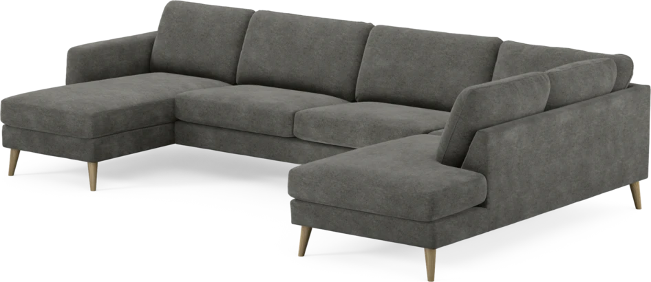 Bridge - 3-sits soffa med schäslong vänster och divan höger - Grå