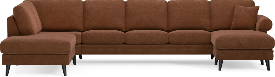 Eden - 3-sits soffa med divan vänster och schäslong höger - Orange