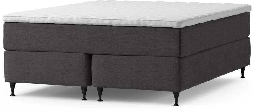 Delux Dream - Kontinentalsäng, dubbelsäng med bäddmadrass och sängben - Grå