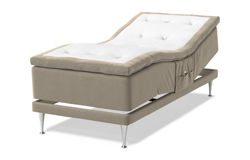 Sense Delux - Ställbar säng, enkelsäng med bäddmadrass Sleep Delux - Brun