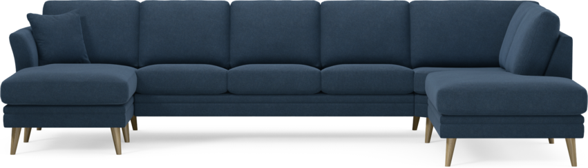 Eden - 3-sits soffa med schäslong vänster och divan höger - Blå