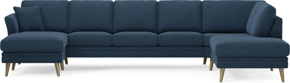 Eden - 3-sits soffa med schäslong vänster och divan höger - Blå