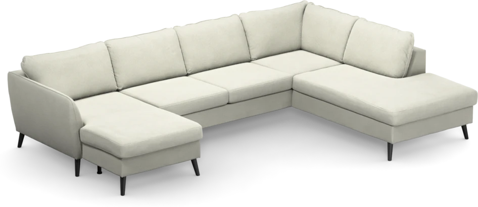 County - 3-sits soffa med schäslong vänster och divan höger - Vit