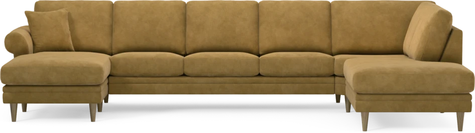 Eden - 3-sits soffa med schäslong vänster och divan höger - Gul