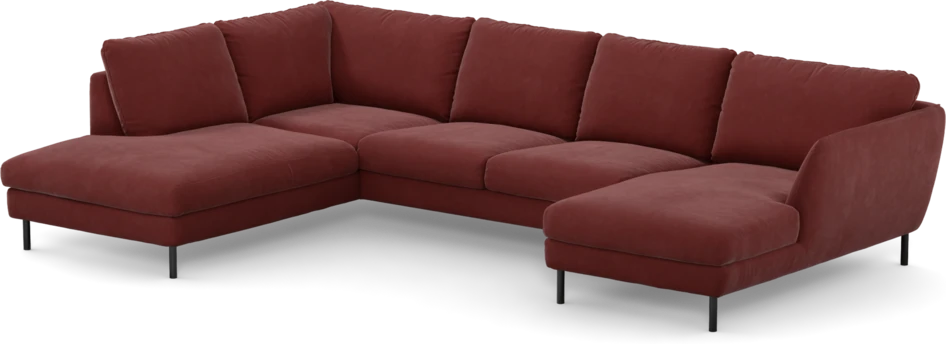 Madison - 2-sits soffa med divan vänster och schäslong höger - Rosa