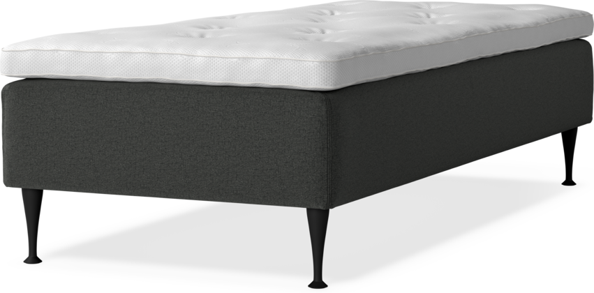 Delux Sense - Ramsäng, enkelsäng med bäddmadrass - Grå