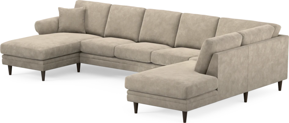 Eden - 3-sits soffa med schäslong vänster och divan höger - Beige