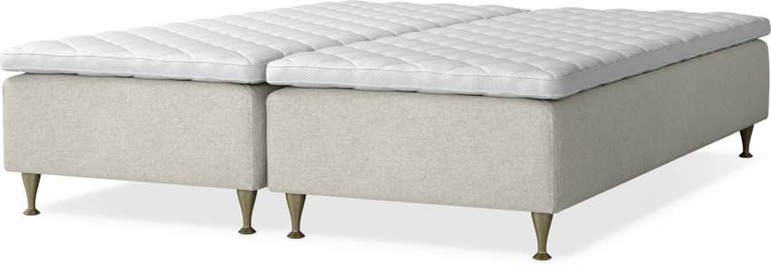 Delux Sense - Ramsäng, dubbelsäng med bäddmadrass - Beige