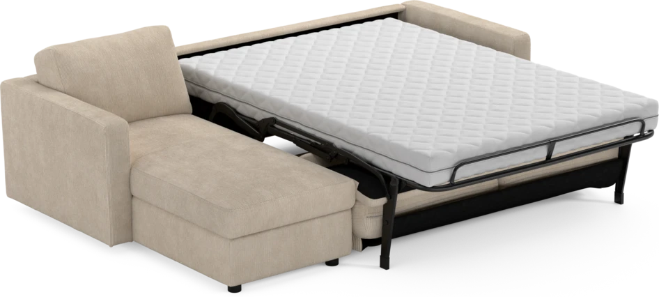 Lindö - Bäddsoffa 2,5-sits med schäslong, vändbar - Beige