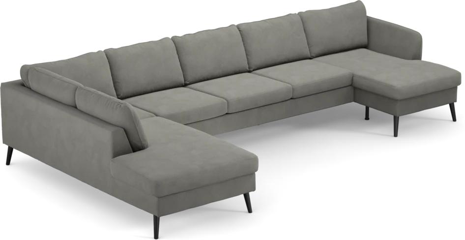 County - 4-sits soffa med divan vänster och schäslong höger - Grå