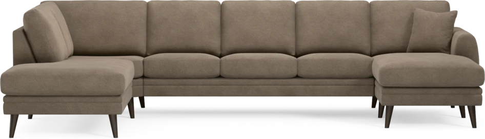 Eden - 3-sits soffa med divan vänster och schäslong höger - Brun