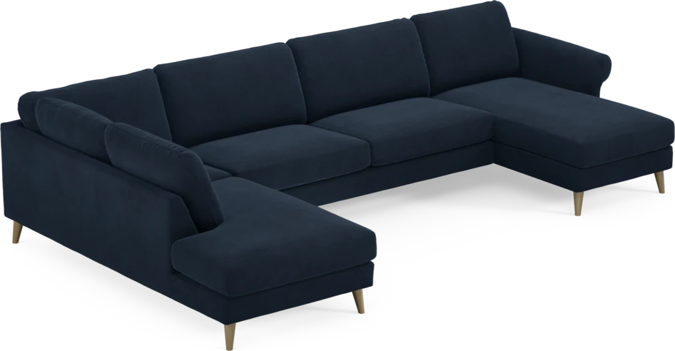 Bridge - 3-sits soffa med divan vänster och schäslong höger - Blå