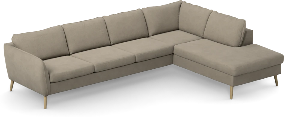 County - 3-sits soffa med divan höger - Beige