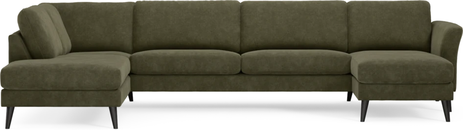 Bridge - 3-sits soffa med divan vänster och schäslong höger - Grön