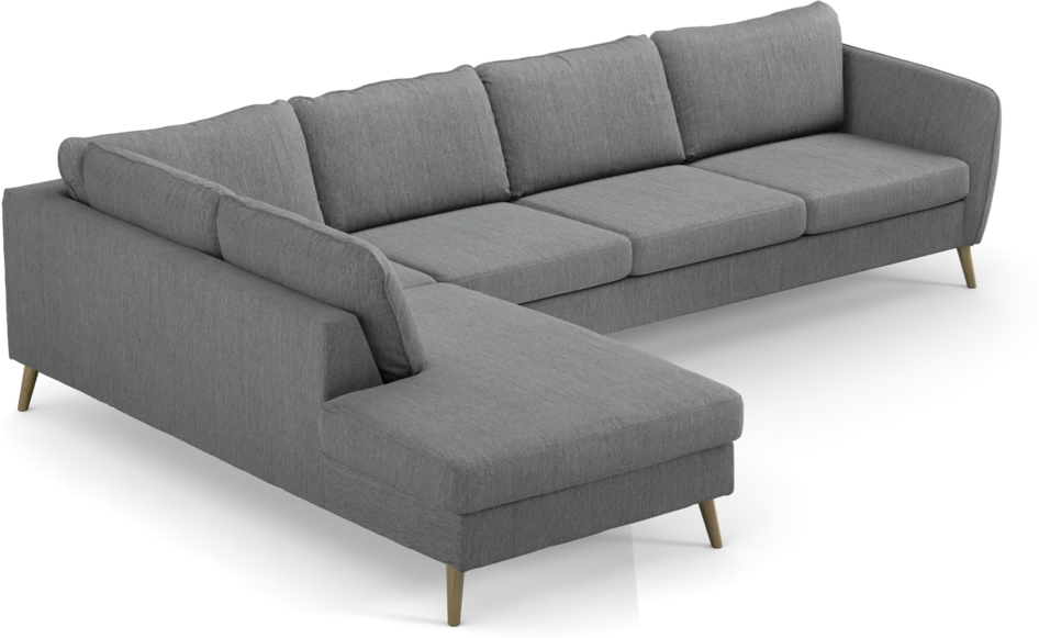 County - 3-sits soffa med divan vänster - Grå