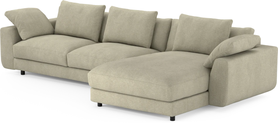 Amie - 3-sits med schäslong höger - Beige