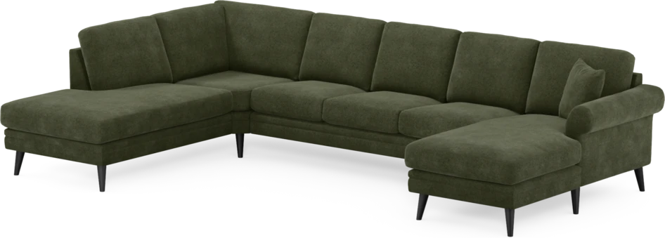 Eden - 3-sits soffa med divan vänster och schäslong höger - Grön