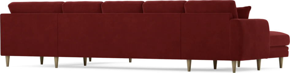 Eden - 3-sits soffa med schäslong vänster och divan höger - Röd