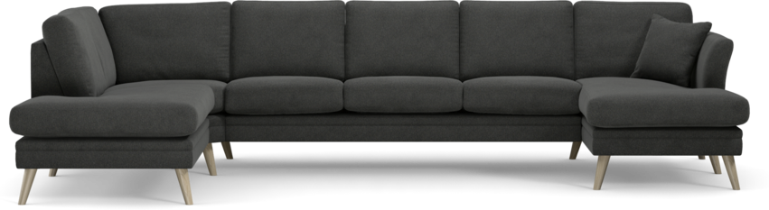 Eden - 3-sits soffa med divan vänster och schäslong höger - Svart