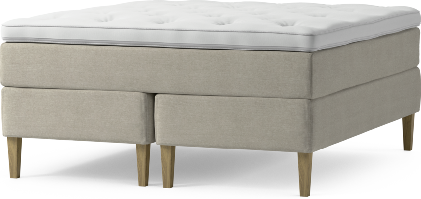 Delux Dream - Kontinentalsäng, dubbelsäng med bäddmadrass och sängben - Beige