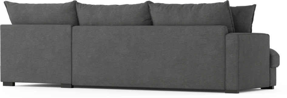 Mila - 3-sits soffa med divan höger, hel dyna - Grå