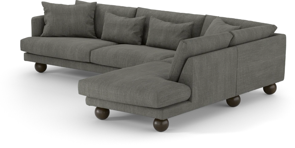 Harper - 3-sits soffa med divan höger - Grå