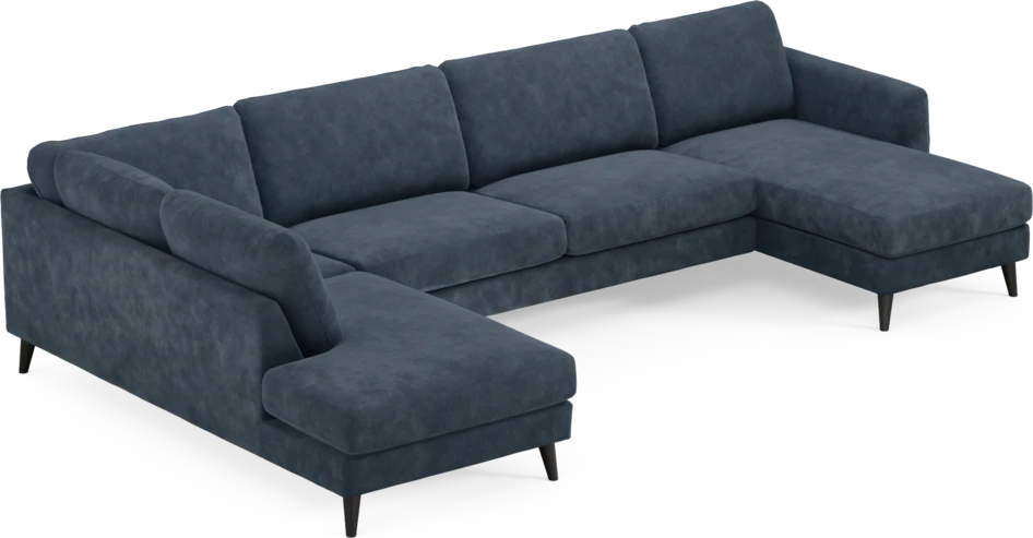 Bridge - 3-sits soffa med divan vänster och schäslong höger - Blå
