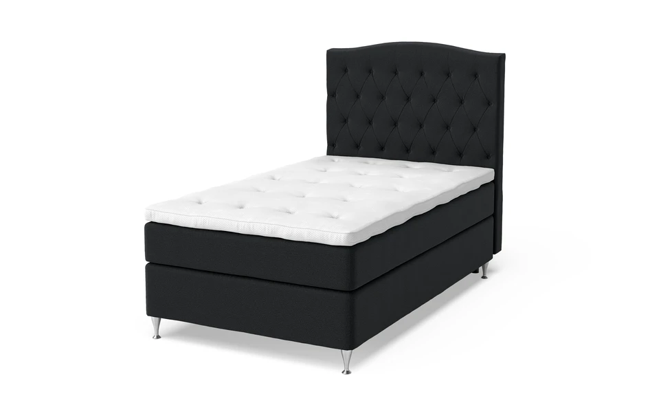 Sleep Delux - Kontinentalsäng, enkelsäng med bäddmadrass Sleep Delux vit - Svart